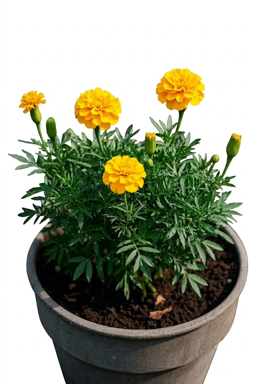 Healthy Marigold Plant – Live Flowering Plant for Home, Garden & Puja