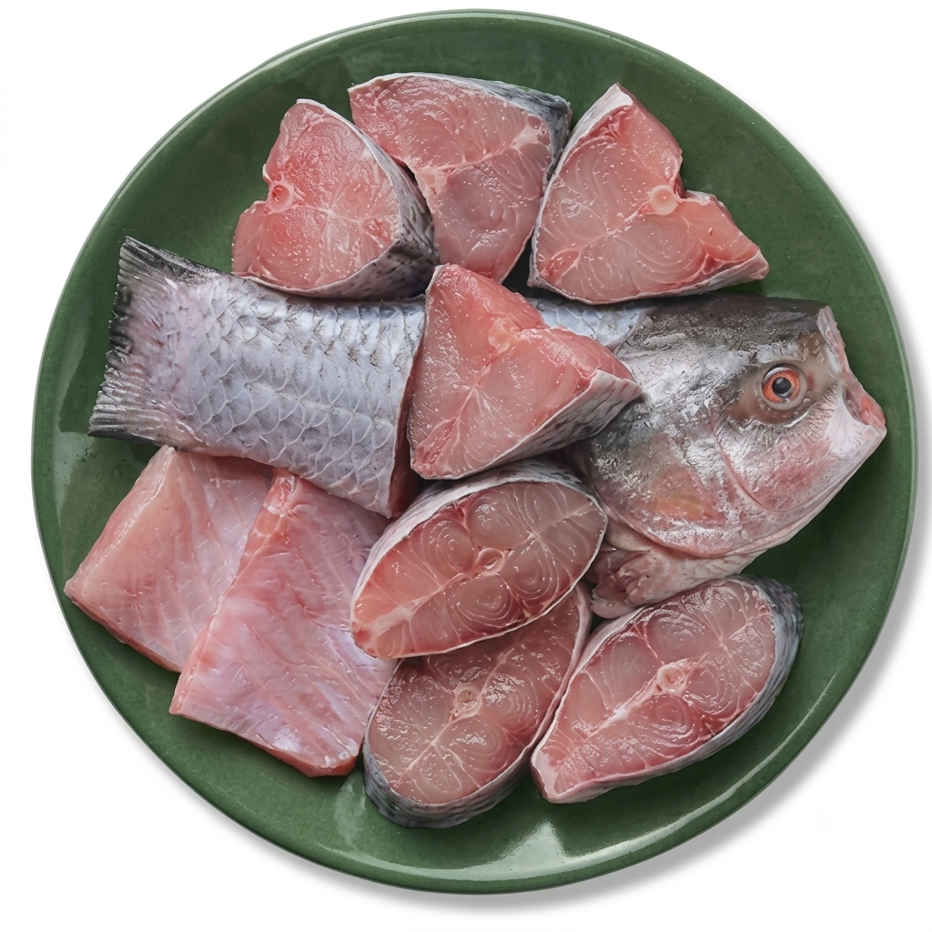 Fresh Rui Mach – Clean-Cut Rohu Fish Pieces for Delicious Bengali Cooking