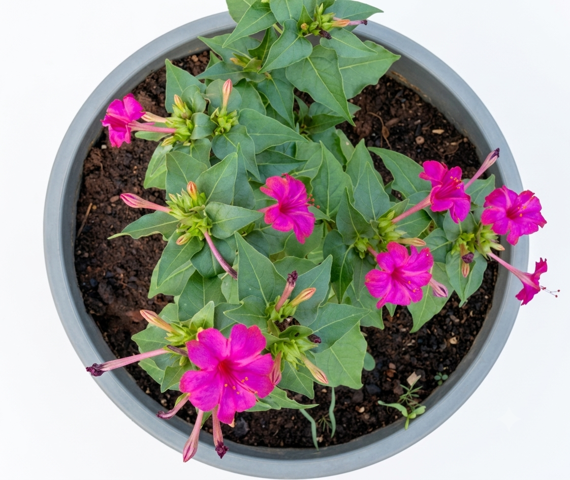 Healthy Pink Mirabilis Jalapa Plant – Live Four O'Clock Flower for Home & Garden