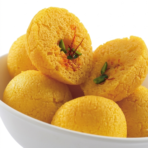 Premium Rajbhog – Rich Bengali Stuffed Chhena Sweet in Saffron Syrup