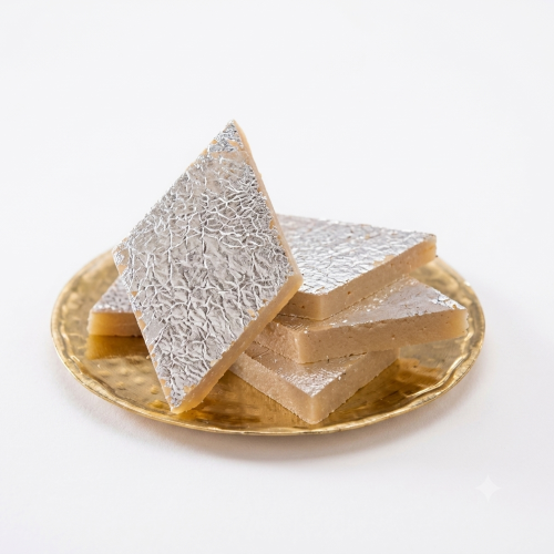 Premium Kaju Katli – Rich Cashew Fudge with Silver Leaf