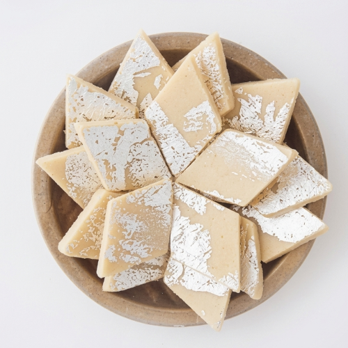 Premium Kaju Katli – Rich Cashew Fudge with Silver Leaf