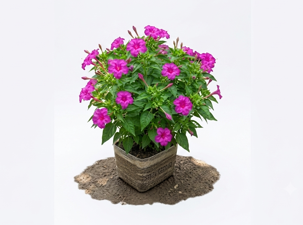 Healthy Pink Mirabilis Jalapa Plant – Live Four O'Clock Flower for Home & Garden